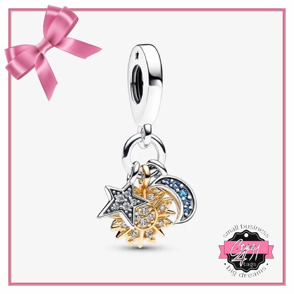 Sun-Moon-Star Dangle Charm - Picture 1 of 8